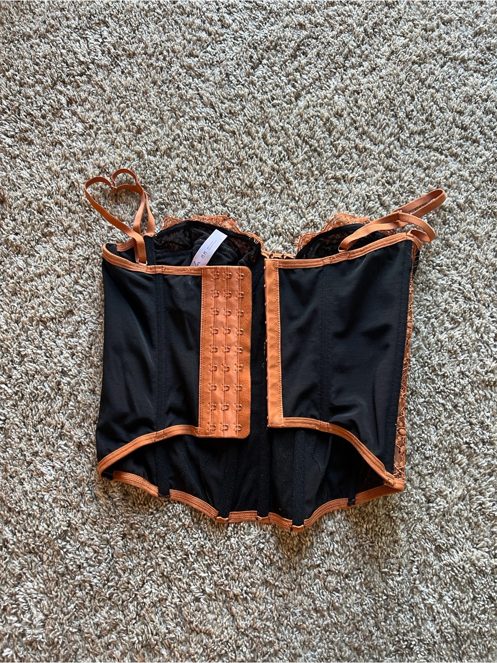 Urban Outfitters Orange Lace Corset Top - Picture 3 of 7